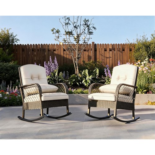 Rattan garden rocking chairs - rattan,