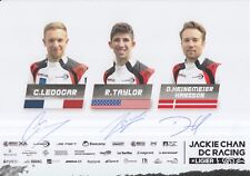 Ledogar, Taylor, Hansson Hand Signed Jackie Chan 2018 Le Mans Promo Card.