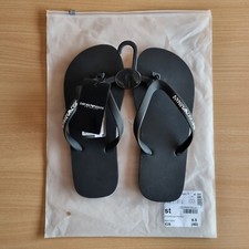 EA Emporio Armani Black Flip Flops With Armani Logo UK 6.5 Brand New