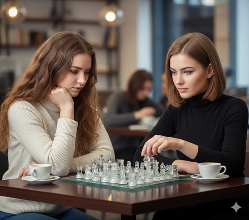 Elite glass chess - set,