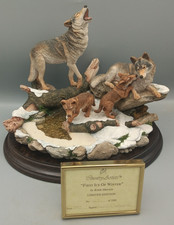 Huge Ltd Edition Country Artists First Ice of Winter wolves K Sherwin VGC 22.5cm