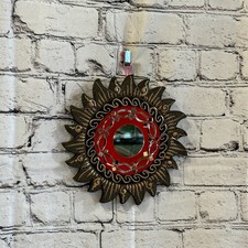 Red Rope Sun Mosaic Tile Wall