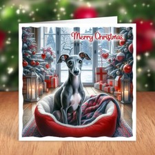 Whippet Dog Christmas Card