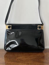Vintage Gucci 80s Black Leather Shoulder Bag Handbag
