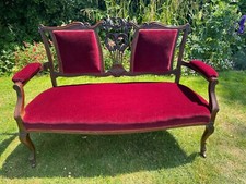 Victorian Solid Mahogany Chippendale Style Two Seater Settee or Parlour Sofa