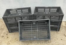 6 x Grey Vented Euro Boxes Stacking Containers 600 x 400 x 150mm - 28 Litres