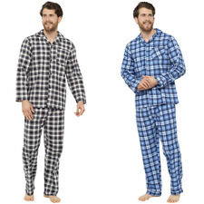 New Mens Traditional Flannel Cotton Pyjamas Check Set Sleeping Night PJ M-XXL