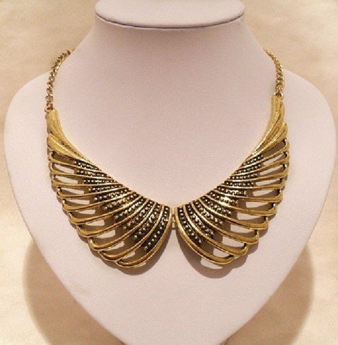 Metal necklace wing medieval - necklace,