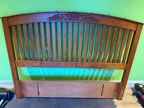 Carved wooden headboard 160cm - headboard,