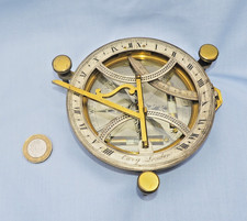 A large Equinoctial Compass Sundial by Cary in shark skin case.