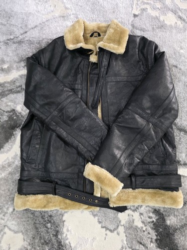 Mens fur shearling aviator - b3,
