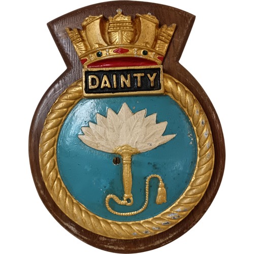 Hms dainty navy plaque wooden - dainty,
