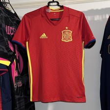 Spain 2016/17/1& Adidas Home Football Shirt Red Boys 15/16 Year Olds AA0850