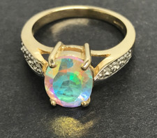 9ct gold mercury mystic topaz
