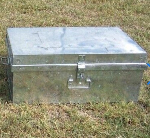 Metal footlocker trunk - footlocker,
