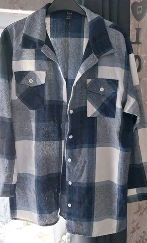 Blue white chequered - &,