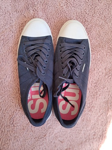 Superdry navy canvas trainers - navy,