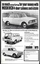 Moskvich 408 426 433 1969 UK Market Single Sheet Brochure Saloon Estate Van