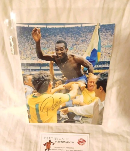 Pele signed 8x10 photo soccer - pele,