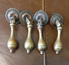 4 x Vintage Solid Brass Drop
