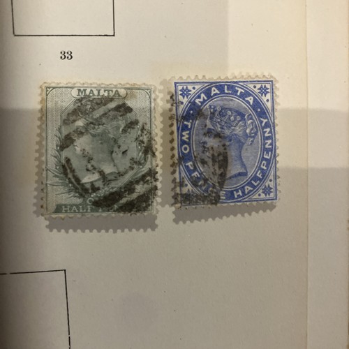 Malta 1885 two values 2d - two, 1/2d