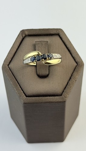 Sapphire and diamond 9ct gold - and,