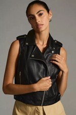 Black Leather Vest for Women
