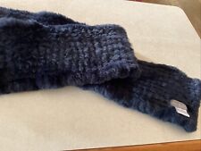 SUZANNE BETTLEY ladies Dark Navy Faux Fur Scarf Length 62” VGC
