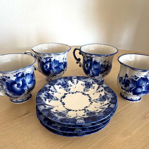 Porcelain gzhel russian floral - gzhel,