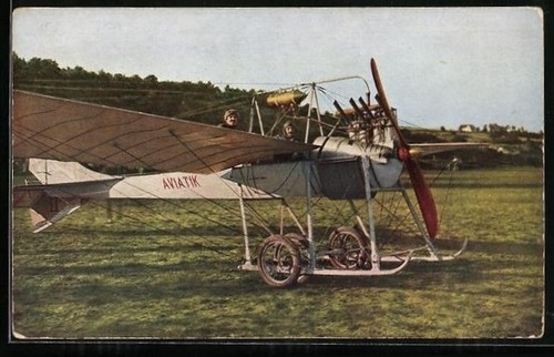 Postcard airplane jeannin - postcard, airplane,
