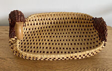 vintage egg holder duck wicker basket