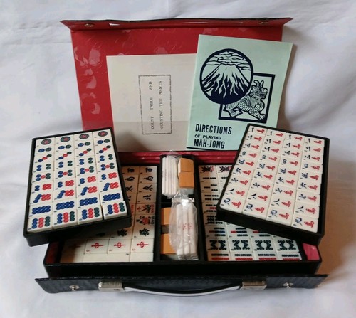 Vintage mahjong set 148 bamboo - mahjong,