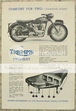 TRIUMPH TWIN SEAT MOTORCYCLE Sales Leaflet c1951