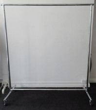 Rolling Clothing Rack Round Metal Stainless Steel Heavy Duty Assembled, Used