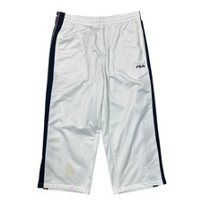 Vintage Fila 3/4 Tracksuit Bottoms Poppers Retro White Mens Medium