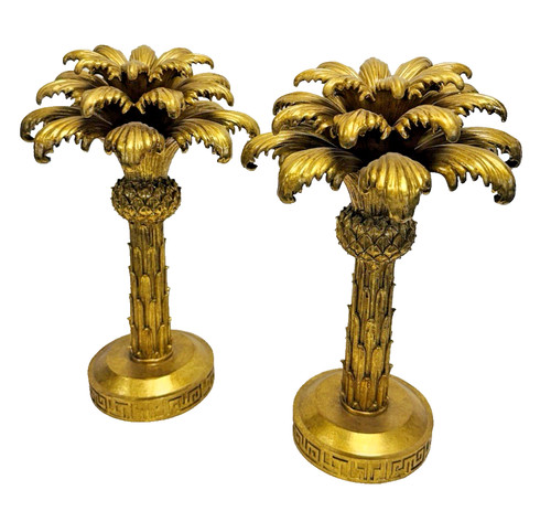 Pair gold palm tree - pair,