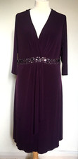 Spirito di Artigiano, Beaded Belt Detail Wrap Dress Purple UK20 BNwoT