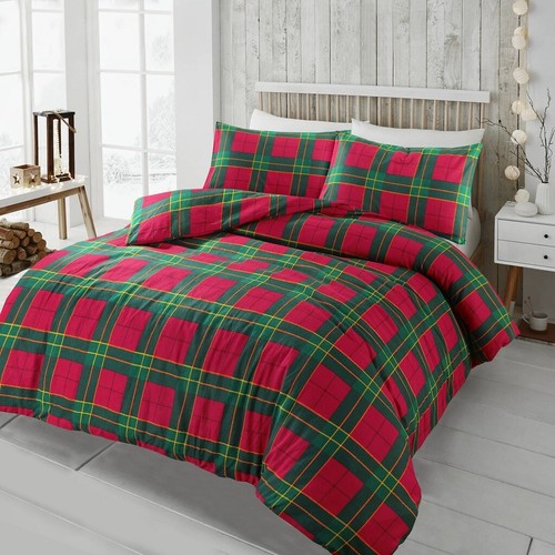 Tartan check flannelette duvet - check,