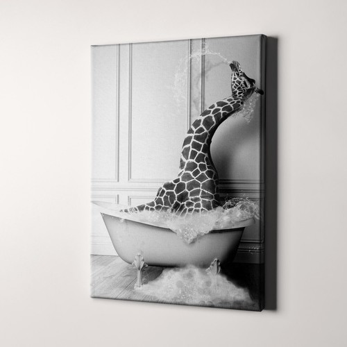Giraffe taking bubble - a,