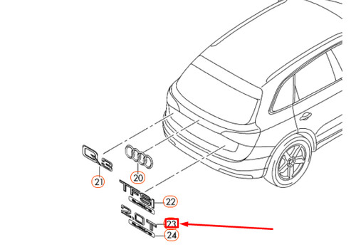 New audi rear - rear, chrome