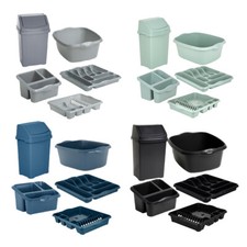 Kitchen 50L Swing Bin, Dish Drainer, Washing Up Bowl ,Sink Tidy & Cutlery Tray