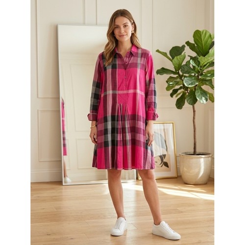 Péro cotton silk pink plaid - &,