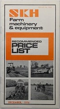 Original SKH Farm Machinery & Equipment Price List, December 1976