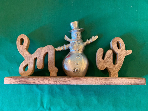 Wooden snow christmas decor - wooden,