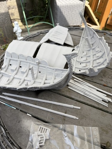 Large resin viking longship - resin,