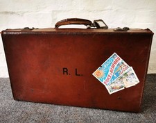 Vintage Leather Suitcase With