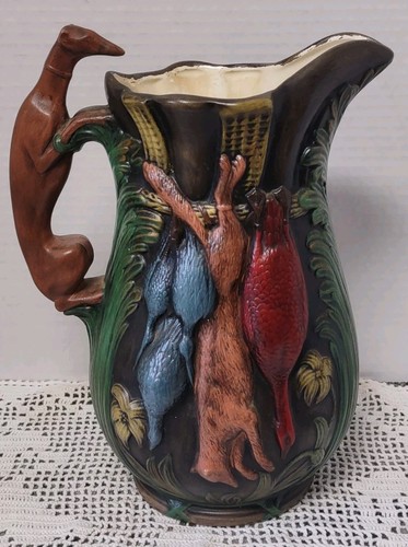 Vtg majolica style hunting - vtg,