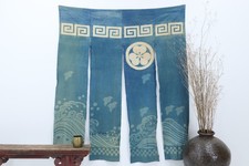 Early 20th Century Indigo-dyed Japanese Noren Curtain