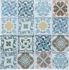 Blue Patterned Glass Mosaic