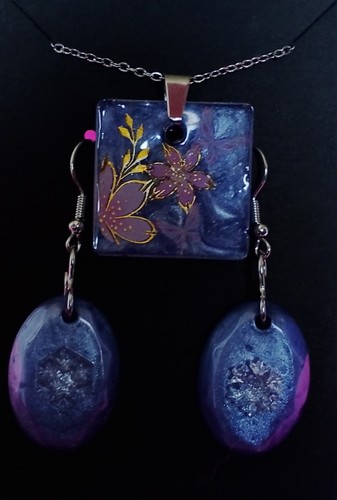 Handmade blue floral resin - handmade,